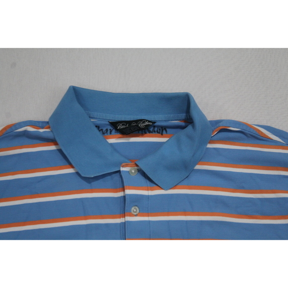 Brooks Brothers Men Shirt Blue Orange Striped Collared Shirt Size XL - Picture 4 of 10
